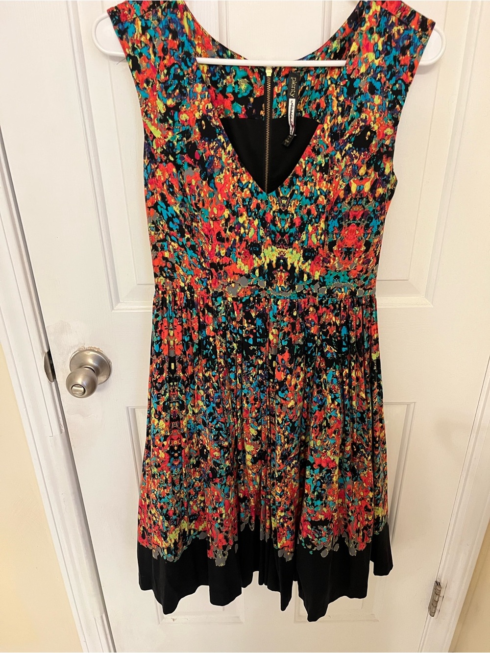 Sleeveless Multicolor Floral Fit & Flare Dress